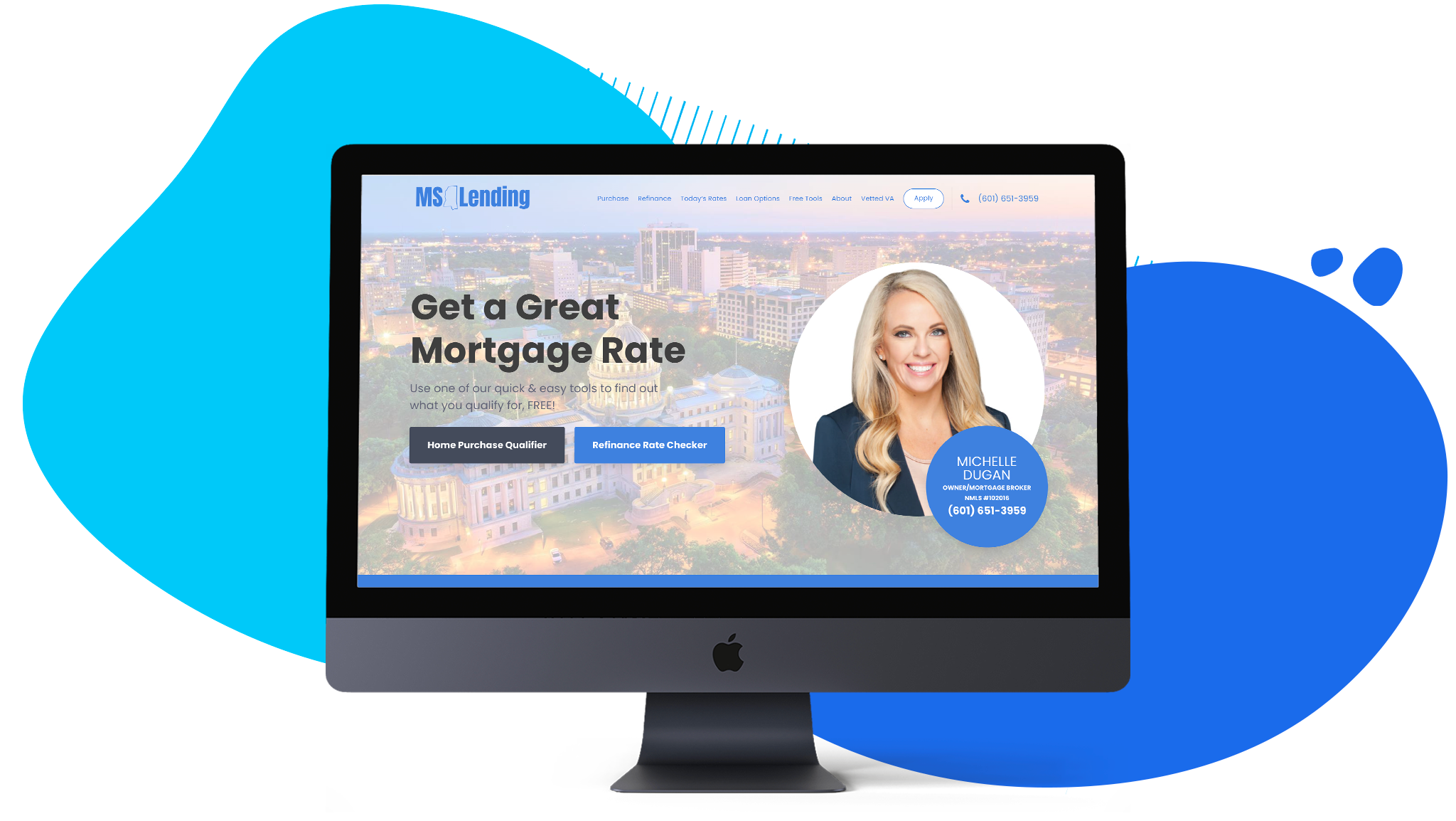 Michelle Dugan's website for MS Lending is designed to convert visitors into leads